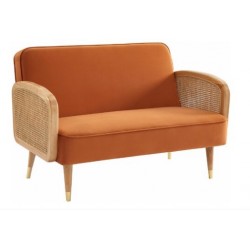 ROLAND OCHRE VELVET 2-SEATER SOFA