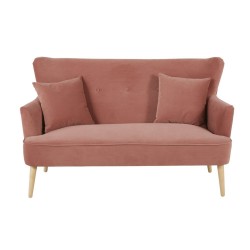 AUGUSTIN PINK VELVET 2-SEATER SOFA