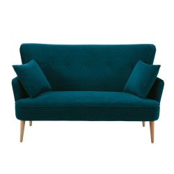 AUGUSTIN BLUE VELVET 2-SEATER SOFA