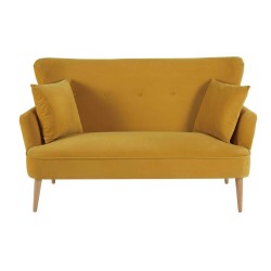 AUGUSTIN YELLOW VELVET 2-SEATER SOFA