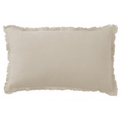 RECTANGULAR LINEN CUSHION WITH FRAYED EDGES NATURAL 30×50 CM