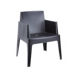 BLACK OUTDOOR LOUNGE ARMCHAIR