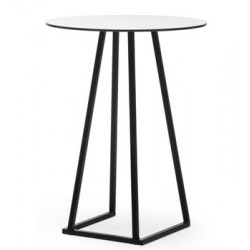 LINEA ROUND BLACK HIGH TABLE WITH WHITE TOP