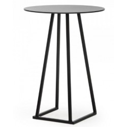 LINEA ROUND BLACK HIGH TABLE WITH BLACK TOP