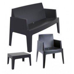 BLACK LOUNGE GARDEN SET