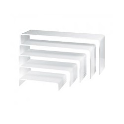 SET OF 5 RISERS IN WHITE PLEXIGLASS