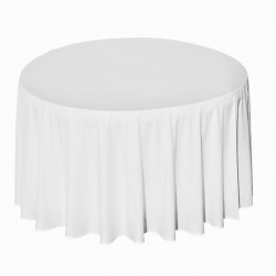 WHITE ROUND TABLE CLOTH, 300 CM