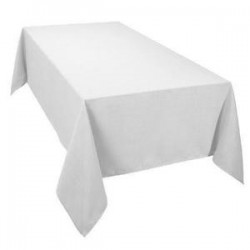 WHITE RECTANGULAR COTTON TABLE CLOTH 600 X 210 CM
