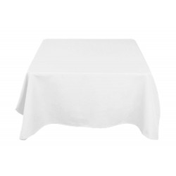 WHITE SQUARE COTTON TABLE CLOTH, 150 CM