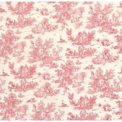 ROUND TOILE DE JOUY TABLE CLOTH, BURGUNDY, 325 CM