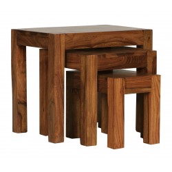 SET OF 3 SOLID WOOD COFFEE TABLES