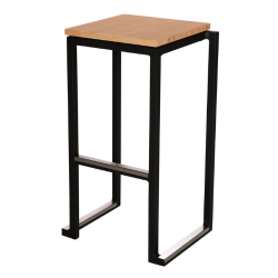 TABOURET HAUT KUBO NOIR ASSISE BOIS