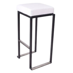 KUBO HIGH STOOL BLACK & WHITE SEAT