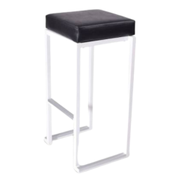 KUBO HIGH STOOL WHITE & BLACK SEAT