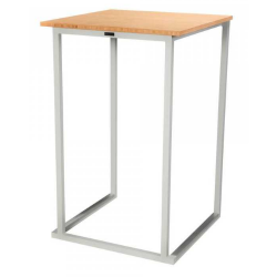 KUBO SQUARE WHITE HIGH TABLE WITH WOODEN TOP
