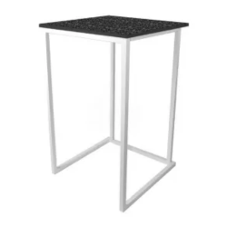 KUBO SQUARE WHITE HIGH TABLE WITH BLACK TOP