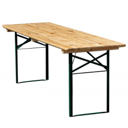 RECTANGULAR WOODEN KERMESSE TABLE 220 CM