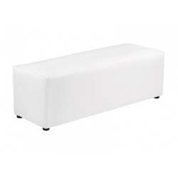 WHITE FAUX LEATHER LOUNGE BENCH
