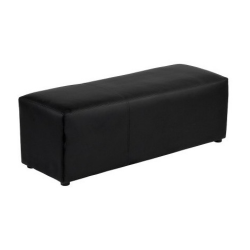 BLACK FAUX LEATHER LOUNGE BENCH