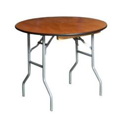 ROUND BISTRO TABLE WITH WOODEN TOP 95 CM