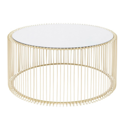 ROMA GOLD-FINISHED ROUND COFFEE TABLE, MEDIUM
