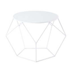 ROUND WHITE METAL COFFEE TABLE
