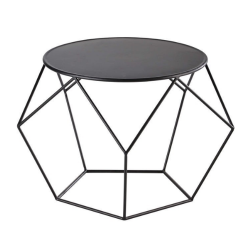 ROUND BLACK METAL COFFEE TABLE