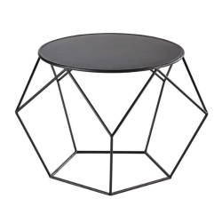 TABLE BASSE RONDE DESIGN METAL NOIR