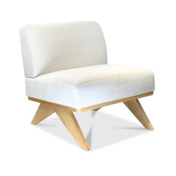 FAUTEUIL MARCEAU BOUCLÉ BLANC