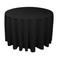 BLACK ROUND TABLE CLOTH, 280 CM