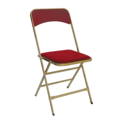 APOLLINE FOLDING CHAIR BRONZE AND RED VELVET SEAT