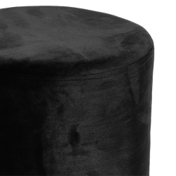 POUF VELOURS NOIR ET DORÉ