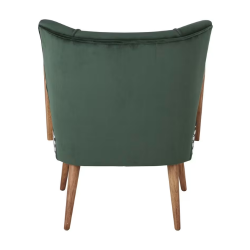 FAUTEUIL HUBERT VELOURS VERT ET PIED DE POULE