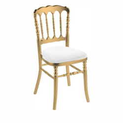 GOLD NAPOLEON CHAIR WHITE SEAT