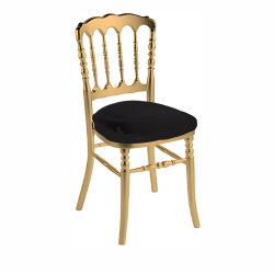 GOLD NAPOLEON CHAIR BLACK SEAT