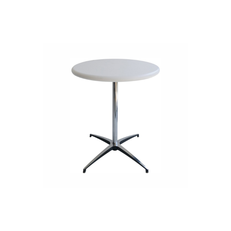 TABLE GUERIDON MODULO BLANC PIED EN CROIX