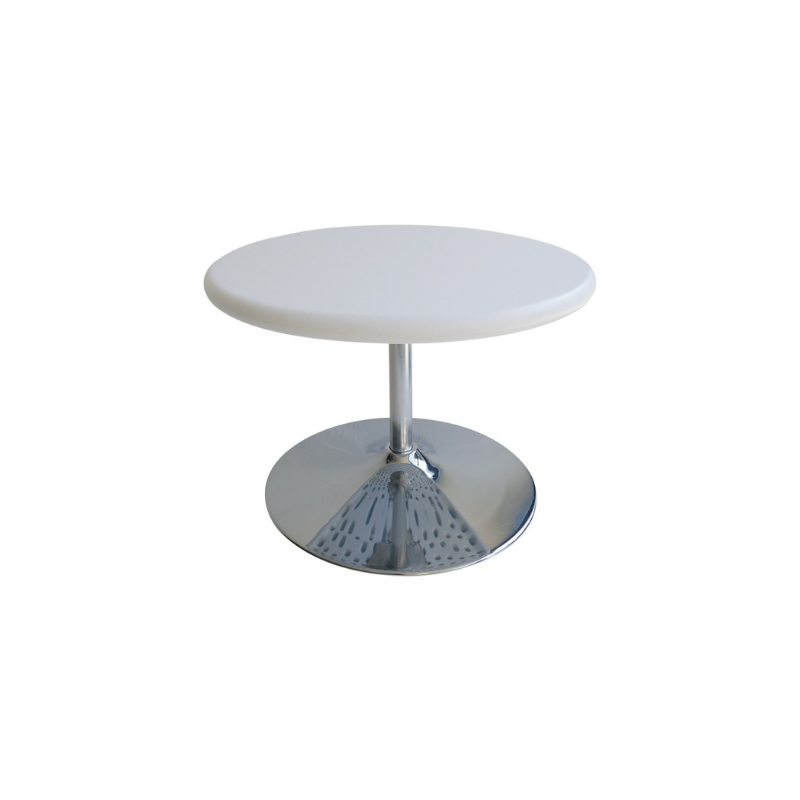 TABLE BASSE RONDE MODULO PLATEAU BLANC