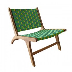GREEN WOVEN OUTDOOR ARMCHAIR