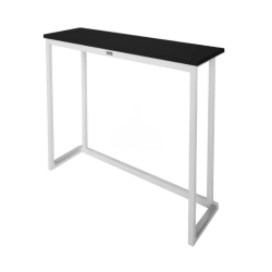 KUBO RECTANGULAR TALL CONSOLE TABLE, WHITE WITH BLACK TOP