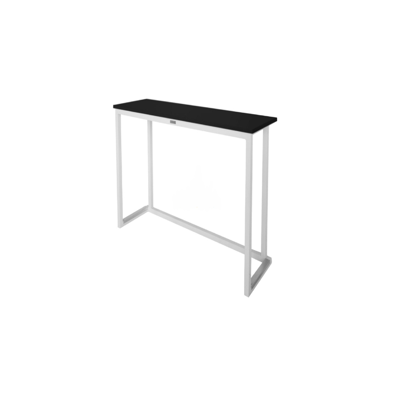 CONSOLE HAUTE RECTANGULAIRE KUBO BLANC PLATEAU NOIR