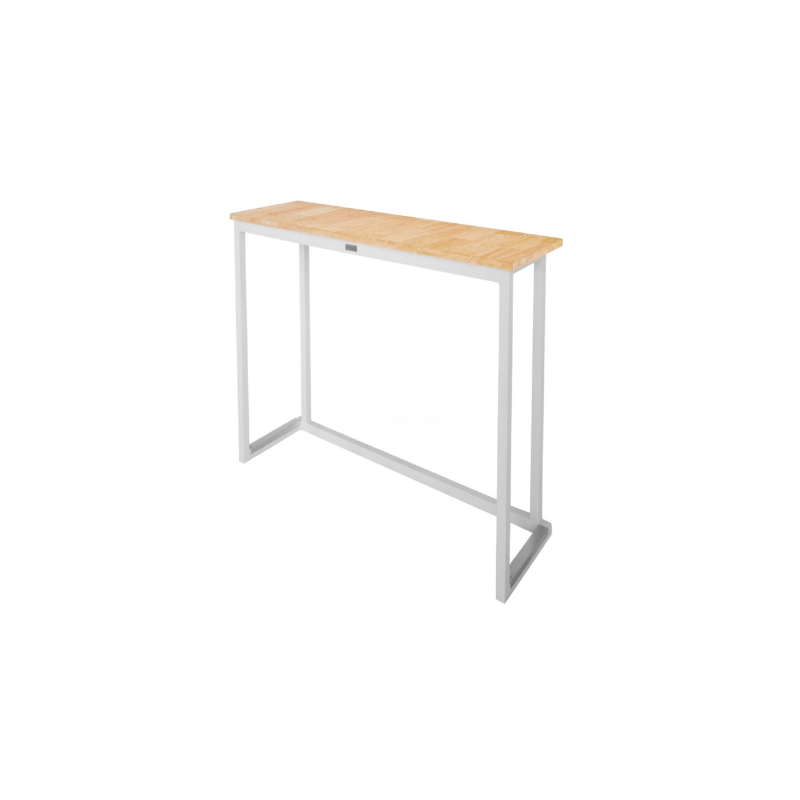 CONSOLE HAUTE RECTANGULAIRE KUBO BLANC PLATEAU BOIS
