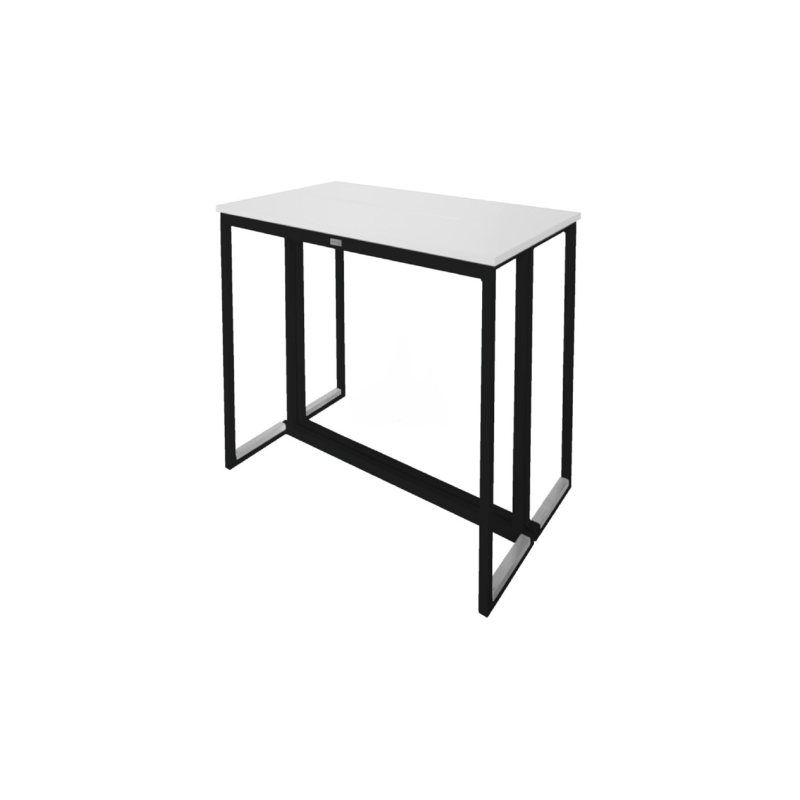 TABLE HAUTE RECTANGULAIRE KUBO NOIR PLATEAU BLANC