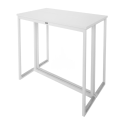 TABLE HAUTE RECTANGULAIRE KUBO BLANC PLATEAU BLANC