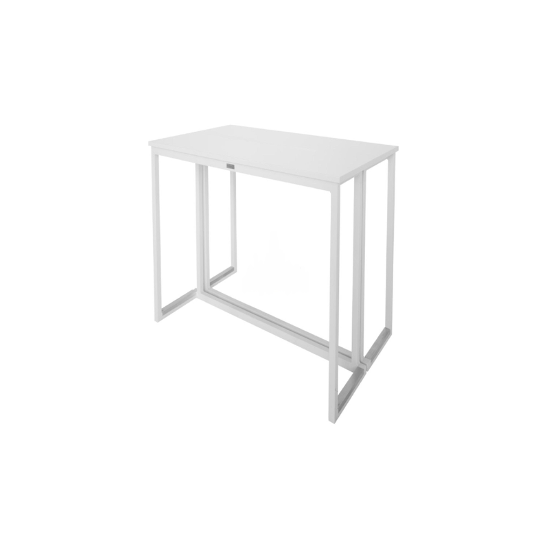 TABLE HAUTE RECTANGULAIRE KUBO BLANC PLATEAU BLANC
