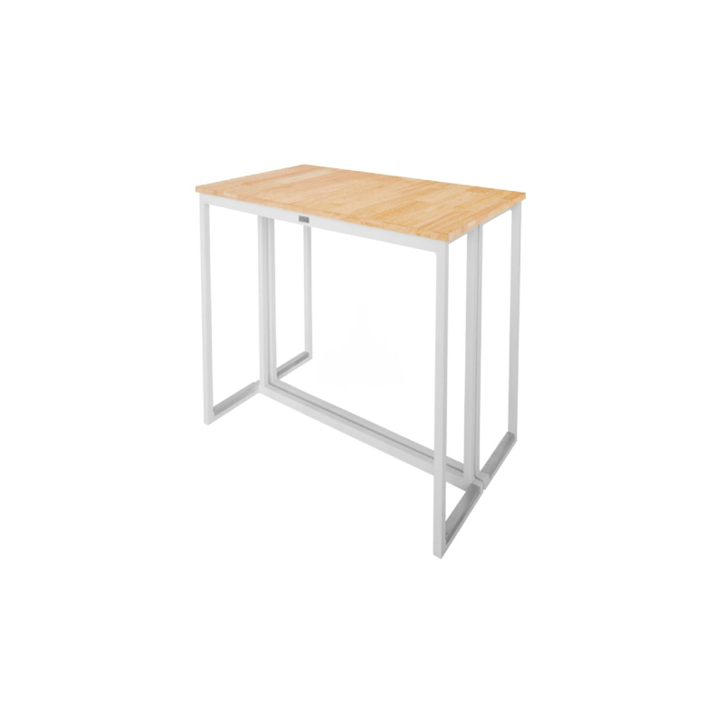 TABLE HAUTE RECTANGULAIRE KUBO BLANC PLATEAU BOIS