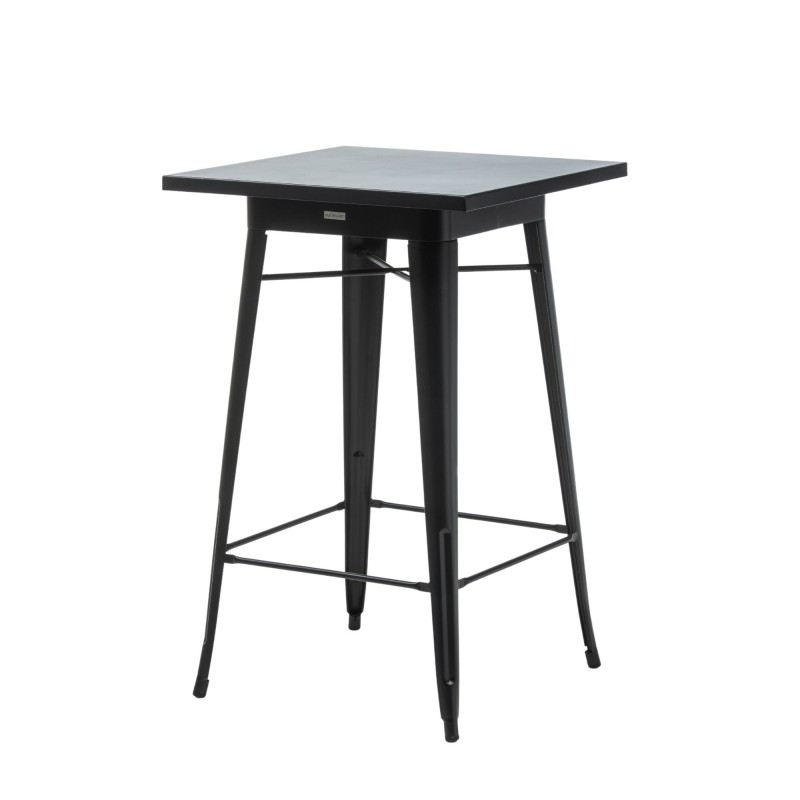 TABLE MANGE DEBOUT CARRÉE TOLIX NOIR PLATEAU NOIR