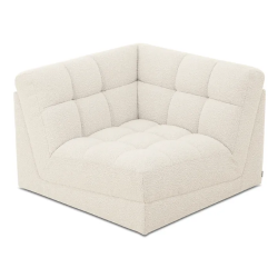 ROMY CORNER ARMCHAIR, OAT WHITE BOUCLETTE