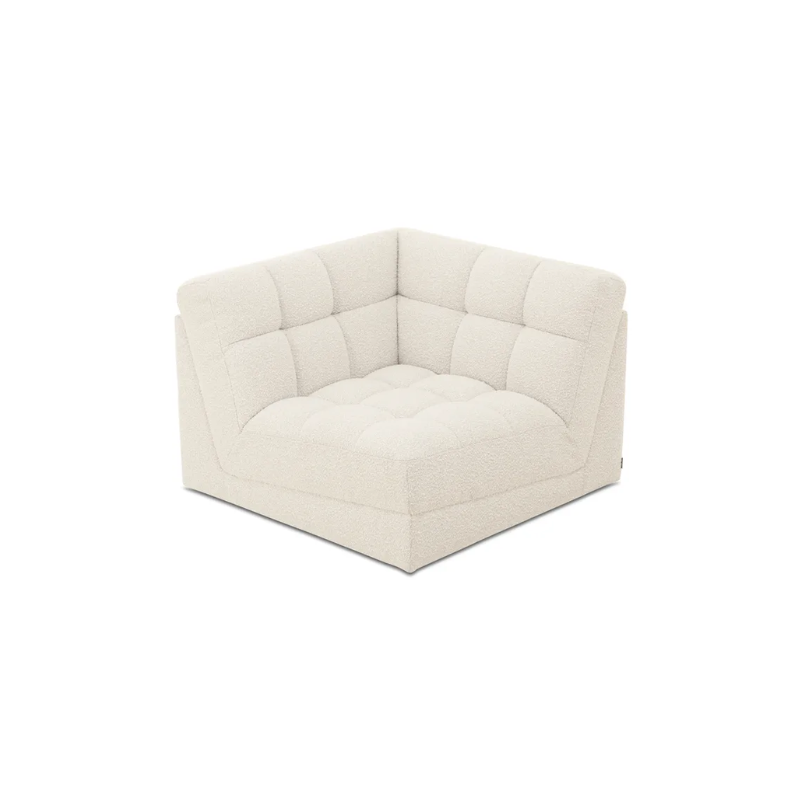 FAUTEUIL D'ANGLE ROMY BOUCLETTE BLANC AVOINE