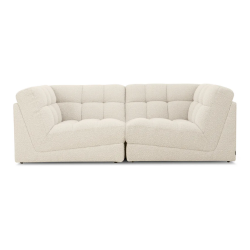 FAUTEUIL D'ANGLE ROMY BOUCLETTE BLANC AVOINE