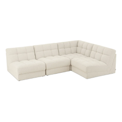 ROMY CORNER SOFA IN OAT WHITE BOUCLETTE